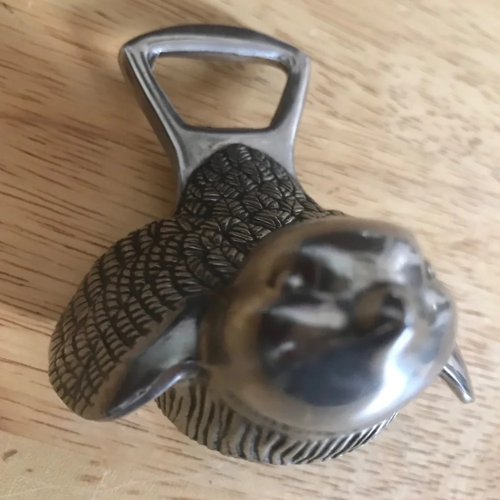Vintage Silver Color Mid-Century Metal Bird Shaped Bottle Opener